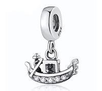 Pulsera Charms Abalorios S925 Bead Fit Lady Bracelet Bangle Venice Gondola Clear Crystal Colgante Charms Diy Jewelry Colgantes Finos Pulsera Fabricación De Joyas Niñas Adolescentes Diy
