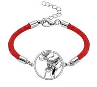 Pulsera china de cuerda roja hecha a mano con diseño de peregrinación de la suerte