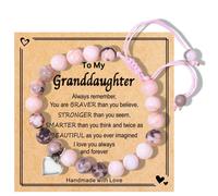 Pulsera Chuchoter para mi hija/nieta/sobrina. Pulsera de cuentas de piedra natural con forma de coraz n. Regalos de cumplea os, Navidad, San Vale