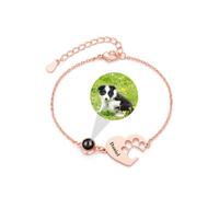 Pulsera circular con foto pulsera personalizada con huella de pata, nombre