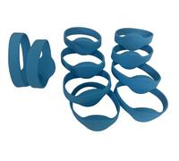 Pulsera clásica MIF 1K de silicona RFID de 13,56 MHz para acceso a la entrada, 10 unidades (azul)