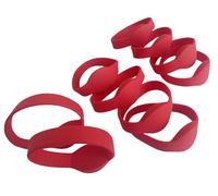 Pulsera clásica MIF 1K de silicona RFID de 13,56 MHz para acceso a la entrada, 10 unidades (rojo)