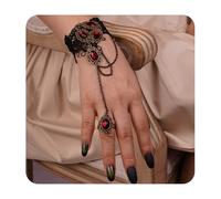 Pulsera con anillo de dedo Pulsera de cadena con diamantes de imitación de Pulsera con borla de capas vintage Personalice joyas de cadena a mano para regalos de mujeres