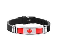 Pulsera con Bandera de EE. UU. y España for Hombres y Mujeres, Banderas de Israel y Alemania, Pulsera de Silicona Ajustable (Color : E, Size : Taglia Unica)