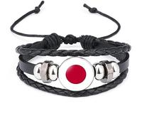 Pulsera Con Bandera Japonesa: Pulsera Con Patrón De Bandera, Pulsera Con Bandera Tejida Ajustable, Pulsera De Cuerda Tejida Clásica Y Simple, Regalo De Estudio En El Extranjero Para Mujeres Y Hombr