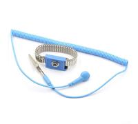 Pulsera con cable de metal antiestático con resistencia de 1 MΩ, cable de 2,5 m y clip de cocodrilo, correa de conexión a tierra ESD para ensamblaje electrónico, salas blancas y estaciones de trabajo