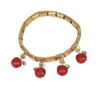 Pulsera con colgante de frutas y chiles de inspiración italiana, de acero inoxidable, para mujer, As show