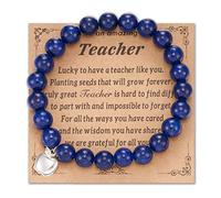 Pulsera con colgante de piedra natural para el día del profesor, joyería de agradecimiento para profesores, joyería de Navidad, joyería para mujer, talla única, Metal, No es una piedra preciosa