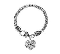 Pulsera con dije de corazón para madre, profesora, mamá, Ceystal familia, cumpleaños, cadena de amor, amigos, pulseras de piedra, talla única, Metal, No es una piedra preciosa
