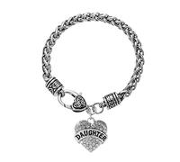 Pulsera con dije de corazón para madre, profesora, mamá, Ceystal familia, cumpleaños, cadena de amor, amigos, pulseras de piedra, talla única, Metal, No es una piedra preciosa