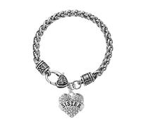 Pulsera con dije de corazón para madre, profesora, mamá, Ceystal familia, cumpleaños, cadena de amor, amigos, pulseras de piedra, talla única, Metal, No es una piedra preciosa