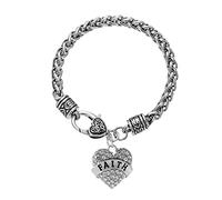 Pulsera con dije de corazón para madre, profesora, mamá, Ceystal familia, cumpleaños, cadena de amor, amigos, pulseras de piedra, talla única, Metal, No es una piedra preciosa