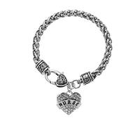 Pulsera con dije de corazón para madre, profesora, mamá, Ceystal familia, cumpleaños, cadena de amor, amigos, pulseras de piedra, Large, Metal, No es una piedra preciosa