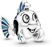 Pulsera con dije de la Sirenita de Disney Flounder en plata de ley 925 nuevo