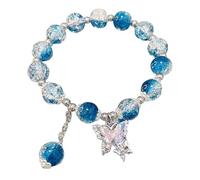 Pulsera con diseño de mariposa y corazón para adolescentes, para mujer, con cuentas de esmalte dulce, joyería de mano, reloj para hombre, talla única, Zinc, No es una piedra preciosa