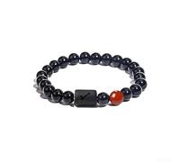 Pulsera con doce símbolos del zodiaco en cuentas de vidrio mixto, diseñada para un ajuste constante y movimiento natural en la muñeca (06)