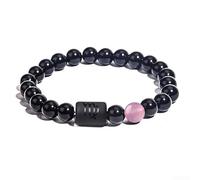 Pulsera con doce símbolos del zodiaco en cuentas de vidrio mixto, diseñada para un ajuste constante y movimiento natural en la muñeca (02)