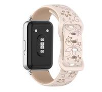 Pulsera con grabado floral, compatible con Samsung Galaxy Fit 3, pulsera de mujer de dos colores, correa de silicona deportiva de repuesto para Samsung Galaxy Fit 3 brazalete deportivo, Eine Grösse
