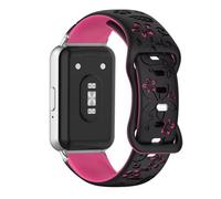 Pulsera con grabado floral, compatible con Samsung Galaxy Fit 3, pulsera de mujer de dos colores, correa de silicona deportiva de repuesto para Samsung Galaxy Fit 3 brazalete deportivo, Eine Grösse
