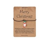 Pulsera con grabado para mujer Hot Christmas Pendant Card hecho a mano lindo Santa Soft Ceramic Bead Bracelet Mujer Pendientes de Amarillo, talla única, Plástico, Sin gemas