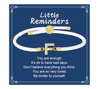 Pulsera con inicial A-Z de 26 letras del alfabeto, cadena deslizante ajustable, cuerda blanca con dije de letra de cristal, regalo inspirador para mujeres, cumpleaños, Navidad, día de la madre, Medium