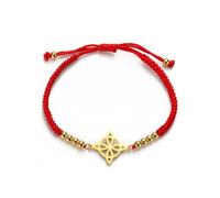 Pulsera con nudo de bruja irlandesa Trinity con nudo celta trenzada a mano con cordón rojo de la suerte Pulsera ajustable con cuentas para parejas Amuleto Wiccano Triquetra Joyería