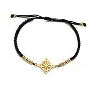 Pulsera con nudo de bruja Nudo celta irlandés Trinity Pulsera de cuerda trenzada hecha a mano con hilo rojo de la suerte Ajustable con cuentas para parejas Amuleto wiccano con triqueta Joyería