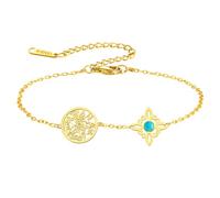 Pulsera con nudo de bruja y tetragrama pentagrama ajustable pulsera con nudo celta y colgante turquesa con nombre de Dios protección brujería joyas paganas para mujeres y hombres