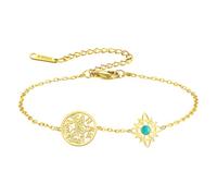 Pulsera con nudo de bruja y tetragrama pentagrama ajustable pulsera con nudo celta y colgante turquesa con nombre de Dios protección brujería joyas paganas para mujeres y hombres