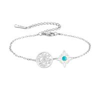 Pulsera con nudo de bruja y tetragrama pentagrama ajustable pulsera con nudo celta y colgante turquesa con nombre de Dios protección brujería joyas paganas para mujeres y hombres