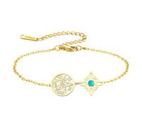 Pulsera con nudo de bruja y tetragrama pentagrama ajustable pulsera con nudo celta y colgante turquesa con nombre de Dios protección brujería joyas paganas para mujeres y hombres