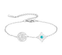 Pulsera con nudo de bruja y tetragrama pentagrama ajustable pulsera con nudo celta y colgante turquesa con nombre de Dios protección brujería joyas paganas para mujeres y hombres
