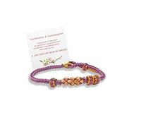 Pulsera con texto en inglés «A Link That Can Never Be Undone», pulsera de flor de durazno, pulsera trenzada ajustable para mujer, joyería inspiradora de cumpleaños para mujer, 25,4 cm, Ágata