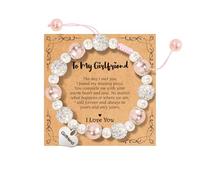 Pulsera con texto en inglés «To My Daughter/Niece/Sister», regalo de graduación de regreso a clases, Navidad, cumpleaños, 6+2, Piedra, No es una piedra preciosa