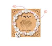 Pulsera con texto en inglés «To My Daughter/Niece/Sister», regalo de graduación de regreso a clases, Navidad, cumpleaños, 6+2, Piedra, No es una piedra preciosa