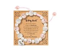 Pulsera con texto en inglés «To My Daughter/Niece/Sister», regalo de graduación de regreso a clases, Navidad, cumpleaños, 6+2, Piedra, No es una piedra preciosa