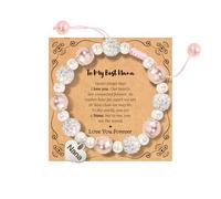 Pulsera con texto en inglés «To My Daughter/Niece/Sister», regalo de graduación de regreso a clases, Navidad, cumpleaños, 6+2, Piedra, No es una piedra preciosa