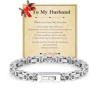 Pulsera con texto en inglés «To My Son/Man/Husband»: 6,2 mm de ancho, 7,8/8,6/9,4 pulgadas, pulseras de eslabones de acero inoxidable, regalos para hombre, joyería bizantina para hombre, cumpleaños
