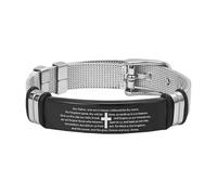 Pulsera con versículo bíblico para hombres,Pulsera religiosa de acero inoxidable, Pulsera vintage para hombre con cruz bíblica, Pulsera de muñeca con eslabones de oración, regalos de joyería de la San