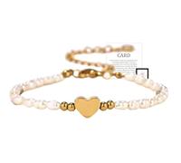 Pulsera conmemorativa de corazón para la pérdida del padre, pulseras de memoria para la pérdida de un ser querido, pulseras de perlas ajustables para mujer, joyería con tarjetas de condolencias
