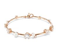 Pulsera Constella, Crystal Pearl, Tallas redondas, Blanca, Acabado en oro rosa de 18 quilates OS