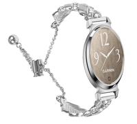 Pulsera Corazón Diamante Compatible con Garmin Lily 2 - Elegante Media Pulsera de Aleación de Zinc Silver