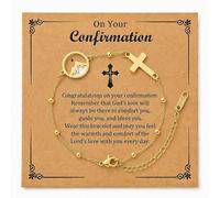 Pulsera cristiana de semillas de mostaza, oro y plata, diseño de corazón de Virgen María, Ángel, montaña, colina, cruz, mostaza, semilla religiosa, en tu confirmación, regalo inspirador para la