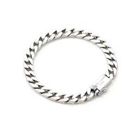 Pulsera cubana gruesa Miami para hombre, estilo punk resistente, eslabones cubanos tejidos lisos, joyería hip-hop, 20 cm , Acero inoxidable, Ágata