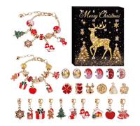 Pulsera Cuenta Atrás Navidad con Dijes para Manualidades Kit DIY Dijes | Cuenta Atrás Navidad 24 Días Decoración Para Mujeres, Novia, Hija, Cumpleaños, Año Nuevo 2026,