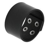 Pulsera Cuero Hombre, Pulsera De Cuero Tejida A Mano Con Personalidad, Sencilla Y Ancha, Pulseras De Cuero Con Anillo Ajustable Y Cinturón, Para Hombres Y Mujeres, Color Negro