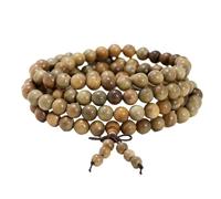 Pulsera de 108 cuentas de sándalo natural, estilo étnico, Yoga, meditación, Mala