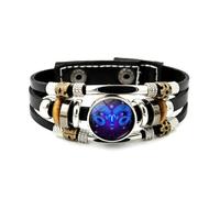Pulsera De 12 Constelaciones Que Brilla En Oscuridad - Pulsera Luminosa Múltiples Capas Tejida Con Signo Zodíaco Pulsera Horóscopo Astrológico Para Parejas Regalo De Joyería Para Hombres Mujeres Ari