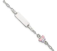 Pulsera de 2,5 mm con alas de ángel de mariposa esmaltadas pulidas con 3 cm de extensión, pulsera de identificación para adolescentes, 13 cm, regalo de joyería para mamá, talla única, Metal esmaltado
