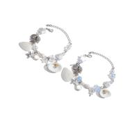 Pulsera De 2 Paquetes Sea Jewely Deliced Hand Shell Shell Accessories Sweet Texture para Eventos Especiales Joyería De Natural para Mujeres